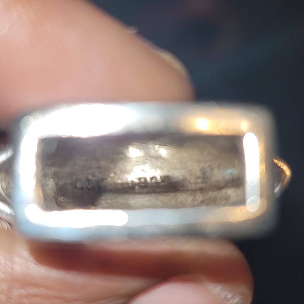 Modernist Ring Large Band 925 Stamped Mexico Sterling Silver Ring Size 7 - Picture 5 of 5